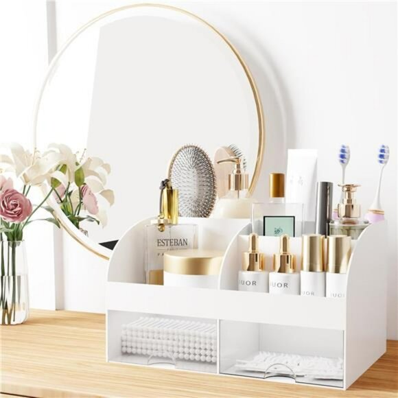 Makeup Organizer with Drawers Vanity Skincare Storage Cosmetic Holder Box - Picture 4 of 7